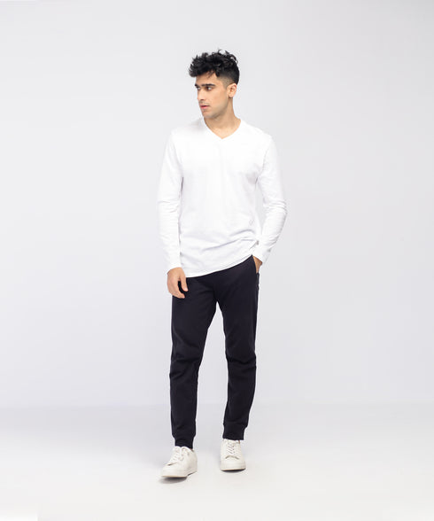 Men's Basic Long Sleeve V-Neck Tee